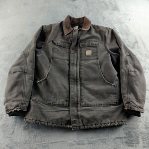 Vintage 90s Carhartt Jacket Mens XL Brown Faded Coat Grunge Distress Arctic C03